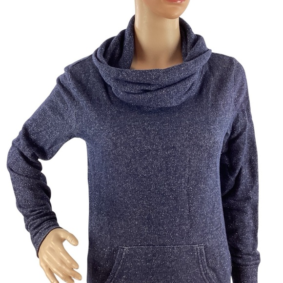 GapBody Metallic Cowl Neck Sweater Blue XS - Picture 2 of 7